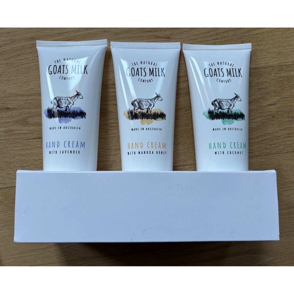 The Natural Goats Milk Company Hand Cream Set 3 4.2oz Lavender Honey Coconut NEW